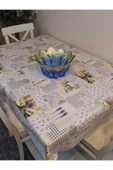 Kaydırmaz Tabanlı Pvc Muşamba - Desenli Silinebilir 120 X 150 Hazır Masa Örtüsü thumbnail 3