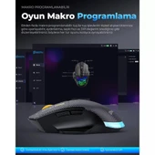 Alfalink SXS-W601 RGB 12800 DPI Siyah 7D Makrolu Kablusuz+BT Gaming Oyuncu Mouse thumbnail 3