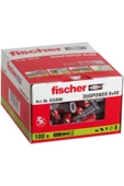 Fischer DuoPower 8 x 40, güçlü 2 bileşenli dübel, beton, tuğla, taş, alçı yapı plakaları vb. sabitlemek için plastik dübel, vidasız, 100 adet thumbnail 1