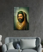 Hz. Ali Dini İslami Cam Tablo Ev ve Ofis Duvar Dekoru Hediyelik Büyük Tablo Dayanıklı Cam thumbnail 7