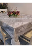 Kaydırmaz Tabanlı Pvc Muşamba - Desenli Silinebilir 120 X 150 Hazır Masa Örtüsü thumbnail 1