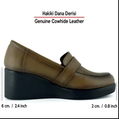 Erkan Saçmacı Madeline Ceviz Hakiki Dana Derisi Tokalı Yuvarlak Burun Dolgu Topuklu Günlük Ayakkabı thumbnail 2