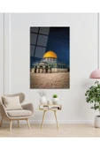 Kudüs Kubbetüs Sahra Mescidi Aksa Cam Tablo Dini İslami Modern Ev Ofis Salon Hediyelik Büyük Tablo thumbnail 4