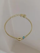 925 Gümüş -  Harfini ve Doğum Taşını Seç Bileklik thumbnail 1