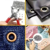 Zhltools 200 adet Paslanmaz Çelik Çıtçıt ve Pense Seti Metal Çıt Çıt Makinesi thumbnail 3