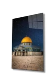 Kudüs Kubbetüs Sahra Mescidi Aksa Cam Tablo Dini İslami Modern Ev Ofis Salon Hediyelik Büyük Tablo thumbnail 2