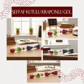 Şeffaf Kutulu Kraponlu Gül - Öğretmenler Günü Hediyesi thumbnail 1