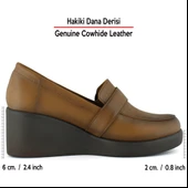 Erkan Saçmacı Madeline Taba Hakiki Dana Derisi Tokalı Yuvarlak Burun Dolgu Topuklu Günlük Ayakkabı thumbnail 2