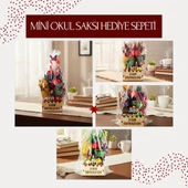 Mini Okul Saksı Hediye Sepeti - Öğretmenler Günü Hediyesi thumbnail 1