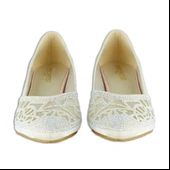 Erkan Saçmacı Patricia Ten Saten Taşlı Fileli Sivri Burun Kalın Topuklu Klasik Ayakkabı thumbnail 4