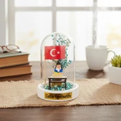 Türk Bayraklı Sıralı Ters Fanus - Öğretmenler Günü Hediyesi thumbnail 5