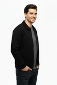 Erkek Siyah Regular Fit Mevsimlik Süet Spor Mont8091 BGL-ST05013 thumbnail 4