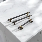 Mobilya Mutfak Dolabı Dolap Kulpları Kulbu Eskitme Antik Sarı Metal Kulp 224 mm - 22.4 cm thumbnail 3