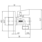 NSK 90° Filtreli Ara Musluk Krom thumbnail 2