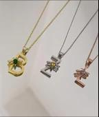 925 Gümüş - Doğum Taşlı Harf Yusufcuk Kolye thumbnail 2