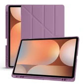 Samsung Galaxy Tab S9 Fe Plus X610 12.4 İnç Katlanabilir Kalemlikli Standlı Akıllı Kılıf  Mor thumbnail 4