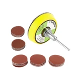 Cırt Zımpara Seti 50 mm Pimli Mini 53'lü Set Taban Matkap Uyumlu 80 120 320 600 800 Kum Karışık Grit thumbnail 2