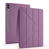 Samsung Galaxy Tab S9 Fe Plus X610 12.4 İnç Katlanabilir Kalemlikli Standlı Akıllı Kılıf  Mor thumbnail 1