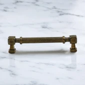 Mobilya Çekmece Mutfak Dolabı Dolap Kulpları Kulb 12.8 cm 128 mm Çizgili Metal Antik Sarı Kulp thumbnail 2