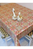 KUMAŞ DOKULU TABANI SİLİKONLU YIKANABİLİR SİLİNEBİLİR ÜTÜLENEBİLİR KAYMAZ DEKORATİF MASA ÖRTÜSÜ thumbnail 2