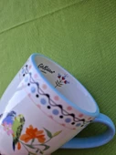 Londra'dan Cath Kidston Çok Renkli Aşk Muhabbet Kuşları Desenli Çiçekli Porselen Kahvaltı Kupa/Mug thumbnail 4