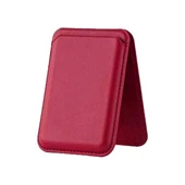 E2M MAGSAFE STANDLI DERİ CÜZDAN KIRMIZI thumbnail 1