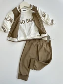 Ayıcık Desenli 3'lü Erkek Bebek Kolej Takım Seti thumbnail 2