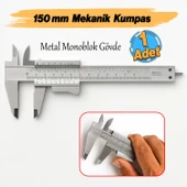 Kilitli Mekanik Kumpas Monoblok Metal Gövde 0.02 Hassasiyet 150 mm İç Dış Derinlik Ölçüm Aleti thumbnail 2