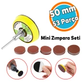 Cırt Zımpara Seti 50 mm Pimli Mini 53'lü Set Taban Matkap Uyumlu 80 120 320 600 800 Kum Karışık Grit thumbnail 1