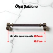 Mobilya Çekmece Mutfak Dolabı Dolap Modern Kapak Kulpları Desenli Antik Sarı Metal Kulp 192 mm thumbnail 3