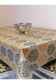 KUMAŞ DOKULU TABANI SİLİKONLU YIKANABİLİR SİLİNEBİLİR ÜTÜLENEBİLİR KAYMAZ DEKORATİF MASA ÖRTÜSÜ thumbnail 3