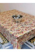 KUMAŞ DOKULU TABANI SİLİKONLU YIKANABİLİR SİLİNEBİLİR ÜTÜLENEBİLİR KAYMAZ DEKORATİF MASA ÖRTÜSÜ thumbnail 6