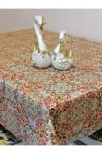 KUMAŞ DOKULU TABANI SİLİKONLU YIKANABİLİR SİLİNEBİLİR ÜTÜLENEBİLİR KAYMAZ DEKORATİF MASA ÖRTÜSÜ thumbnail 1