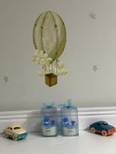 Yeni Doğan Erkek Bebek Doğum Tebrik Hediyesi Şeffaf Asetatlı Kutuda Sevimli Ayıcık Tasarım Mum thumbnail 3