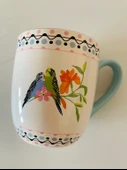 Londra'dan Cath Kidston Çok Renkli Aşk Muhabbet Kuşları Desenli Çiçekli Porselen Kahvaltı Kupa/Mug thumbnail 5