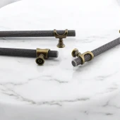 Mobilya Mutfak Dolabı Dolap Kulpları Kulbu Eskitme Antik Sarı Metal Kulp 224 mm - 22.4 cm thumbnail 5