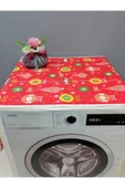 KIRMIZI YENİ YIL DESENLİ DUCK KUMAŞ ÇAMAŞIR VE KURUTMA MAKİNESİ ÖRTÜSÜ 120X60CM thumbnail 1