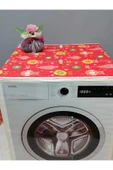 KIRMIZI YENİ YIL DESENLİ DUCK KUMAŞ ÇAMAŞIR VE KURUTMA MAKİNESİ ÖRTÜSÜ 120X60CM thumbnail 2