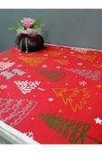 KIRMIZI YENİ YIL DESENLİ DUCK KUMAŞ ÇAMAŞIR VE KURUTMA MAKİNESİ ÖRTÜSÜ 120X60CM thumbnail 2