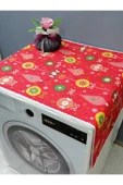 KIRMIZI YENİ YIL DESENLİ DUCK KUMAŞ ÇAMAŞIR VE KURUTMA MAKİNESİ ÖRTÜSÜ 120X60CM thumbnail 5
