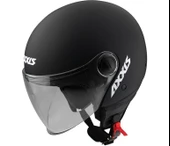 Axxıs Square S Solid A1 Matt Black Yarım Motosiklet Kaskı thumbnail 2
