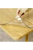 2 mm KALINLIK 70 cm en Şeffaf  Kalın PVC Masa Koruyucu Mika Masa Örtüsü thumbnail 3