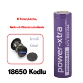 Şarjlı Pil PX18650 Mor Batarya 3.6V Li-Ion Uzun Ömürlü Yüksek Kapasite Şarj Edilebilir 3200mAh thumbnail 3