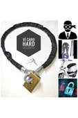 Vi Caro 1.3 Metre 10 Mm Demir Makası Ile Kesilmez Çelik Halat Motorsiklet Zincir Kilit Scooter thumbnail 1