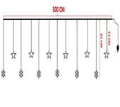 Kar Tanesi Saçaklı Dekoratif Gün ışığı Led 3 Metre Parti Kutlama Dekor Süsleme Yılbaşı Led 8 Mod thumbnail 5