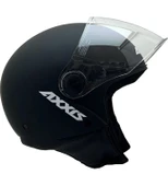 Axxıs Square S Solid A1 Matt Black Yarım Motosiklet Kaskı thumbnail 5