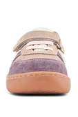 Rakerplus Bob Hakiki Deri Mor Pudra Barefoot Cırtlı Lastikli Bebek Sneaker Ayakkabı thumbnail 4