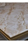 Kalın PVC Masa Koruyucu – 1.2 mm Mika Örtü, 80 cm En, Mermer Desen thumbnail 4