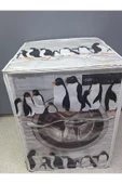 Fermuarlı Çamaşır ve Kurutma Makinesi Örtüsü [Penguen desenli] thumbnail 2