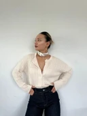 Kadın Saç Örgülü Hırka Krem thumbnail 2